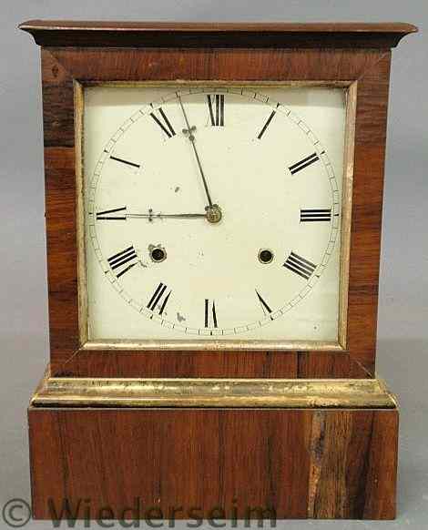 Appraisal: Rosewood cased mantel clock c h x w