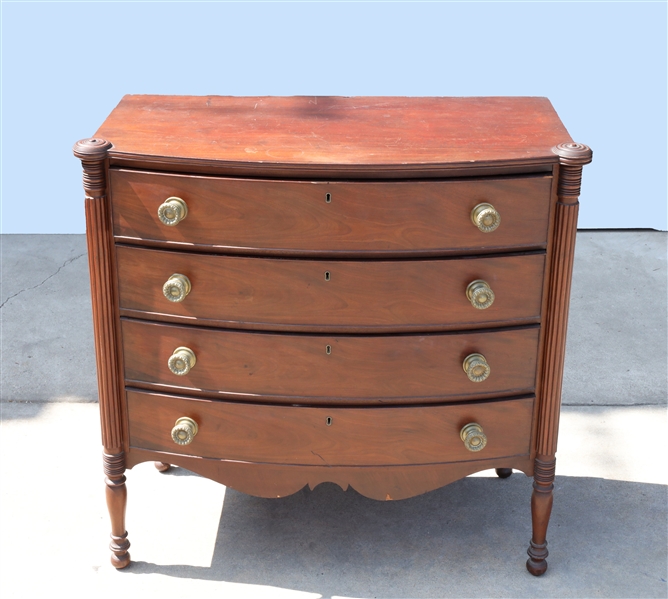 Appraisal: Antique American Federal Period circa pine four-drawer chest with original