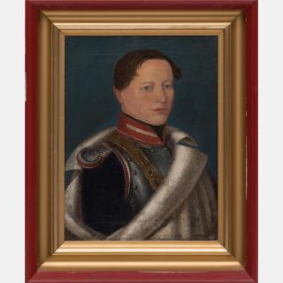 Appraisal: Artist Unknown th Century Portrait of an Officer Oil on