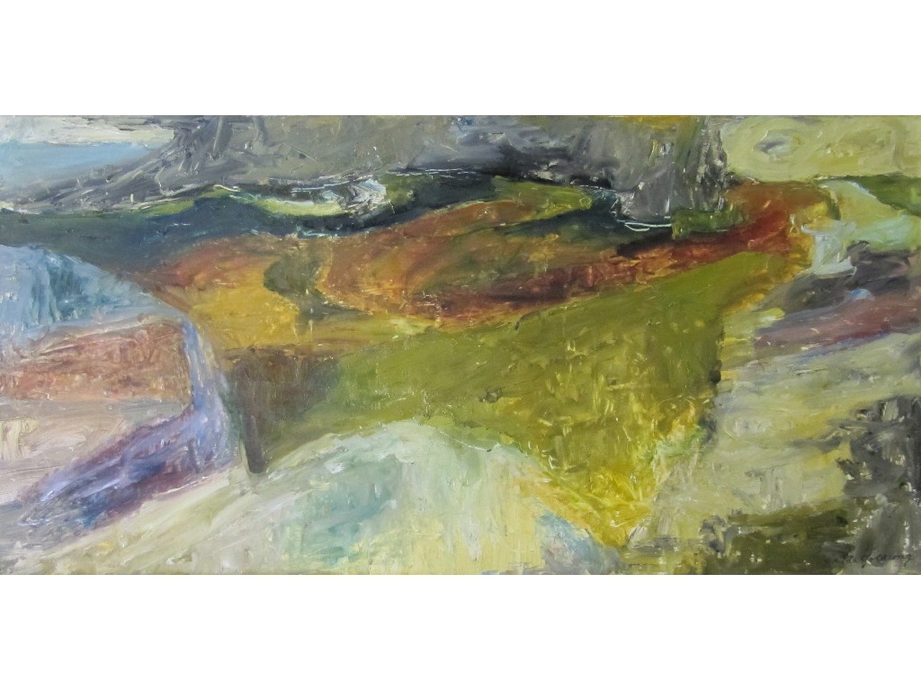 Appraisal: HILDA GOLDWAG - Oil on board 'Tidal Pool' signed recto