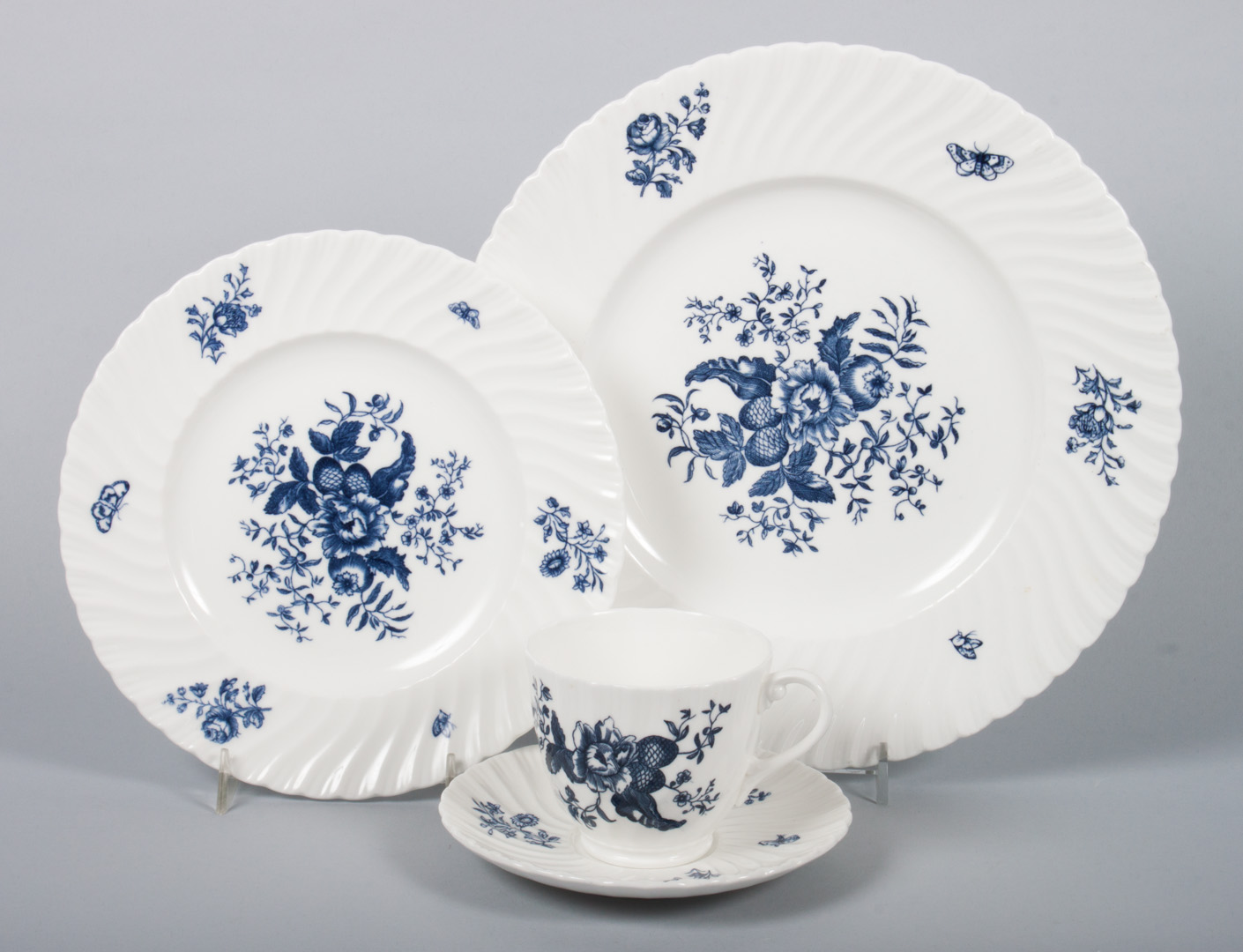 Appraisal: Royal Worcester china partial dinner service in the Blue Sprays