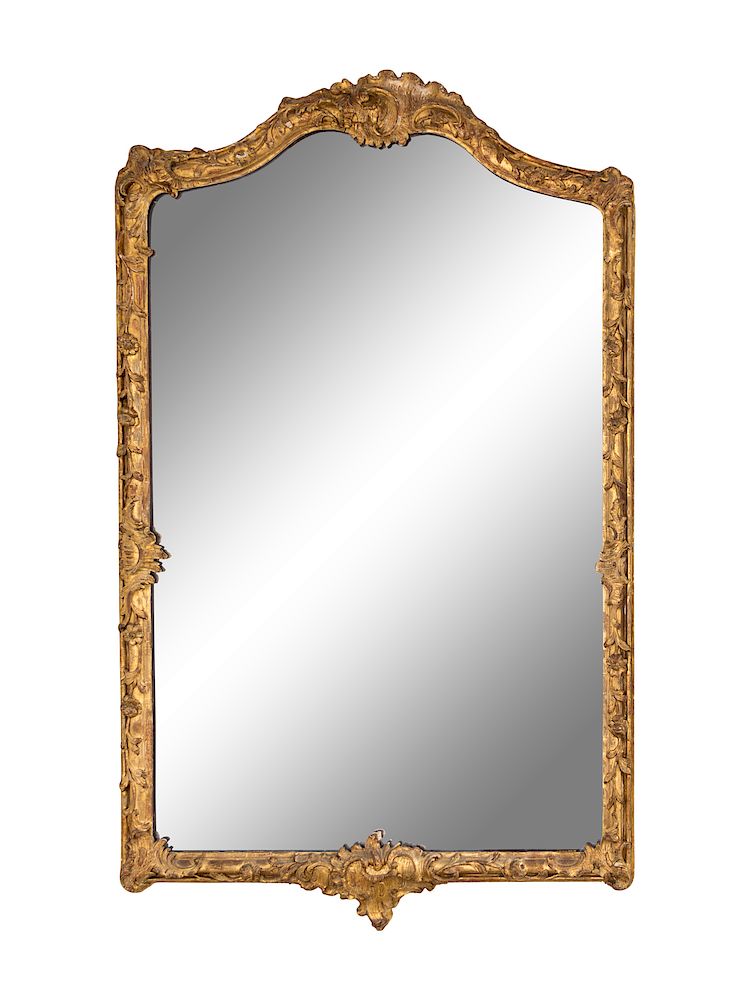 Appraisal: A Continental Style Gilt Gesso Mirror A Rococo Style Gilt