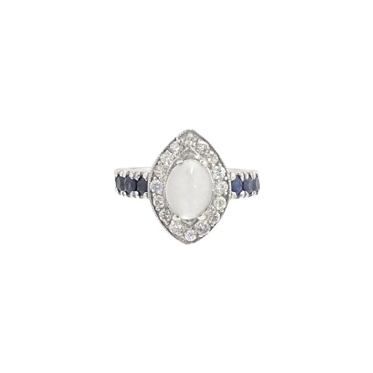 Appraisal: K Moonstone Sapphire And Diamond Ring K Moonstone Sapphire And