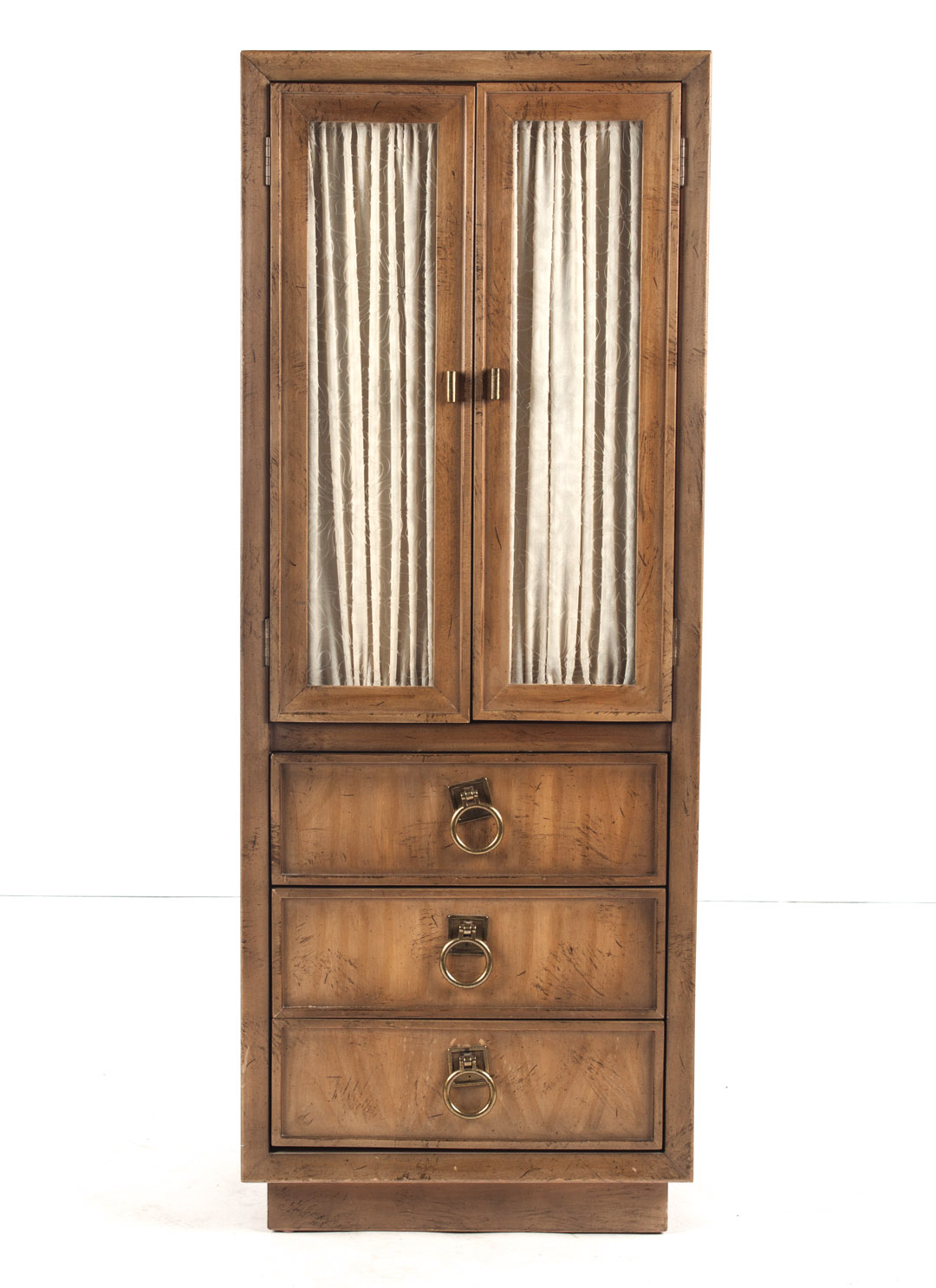 Appraisal: French walnut bedroom cabinet bleached walnut two glazed panel doors