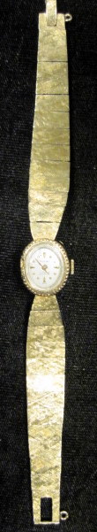 Appraisal: Lady's karat gold wristwatch Belfont Oval cased white enamel face