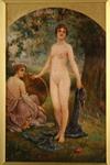 Appraisal: OOP - Classical Nude Woman standing beneath tree with second