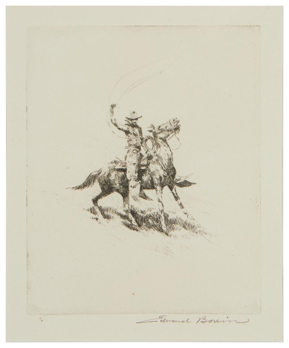 Appraisal: Edward Borein - Ready to Rope Etching and drypoint on