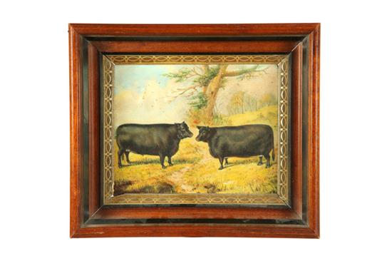 Appraisal: PORTRAIT OF TWO COWS AMERICAN SCHOOL ND HALF- TH CENTURY