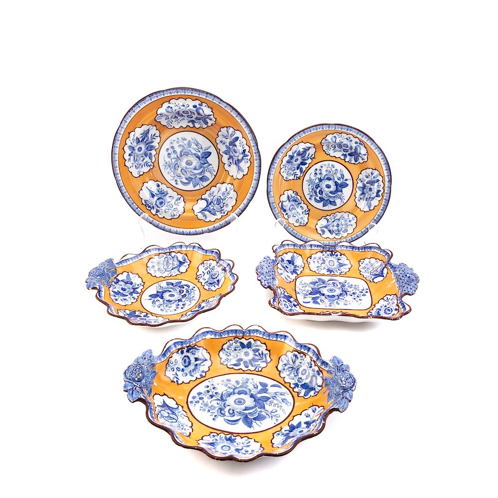 Appraisal: Staffordshire Pearlware Transfer Dessert Service circa possibly Spode blue floral