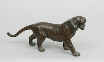 Appraisal: A Japanese Bronze Okimono of a Howling Tiger A Japanese