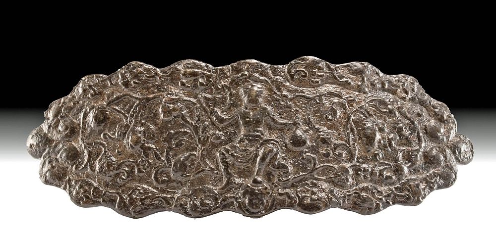 Appraisal: Roman Bronze Buckle w Bacchus First Time At Auction Roman