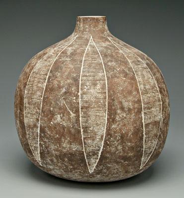 Appraisal: Claude Conover ceramic vessel Cleveland Ohio born incised brown and