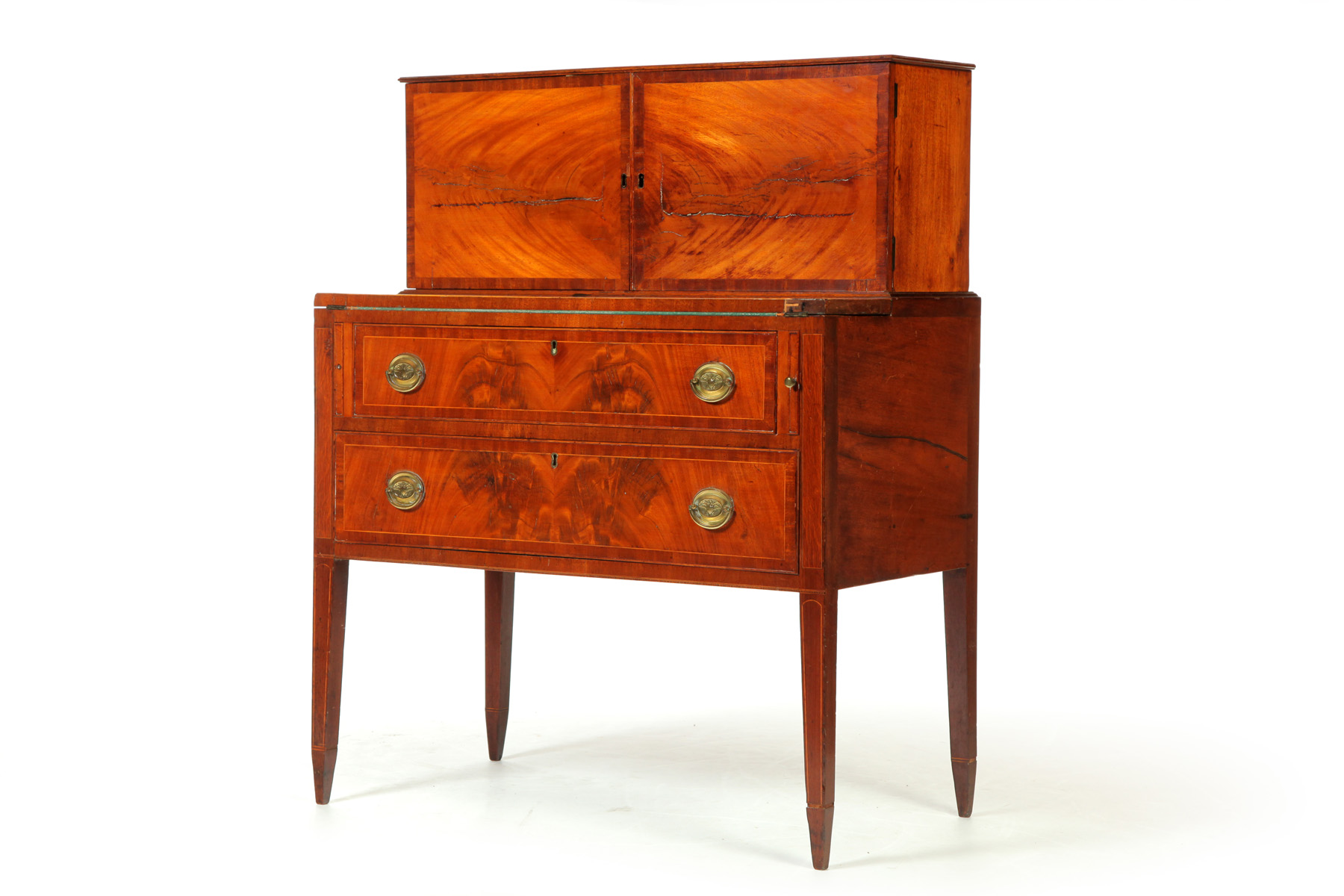 Appraisal: INLAID HEPPLEWHITE LADY'S SECRETARY New England early th century mahogany