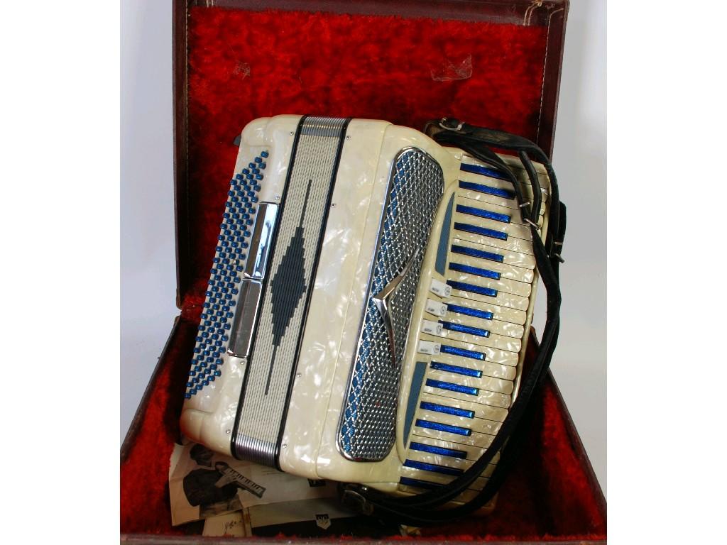 Appraisal: ALBERTO MORBIDONI ITALY CIRCA 's PIANO ACCORDION with cream marble