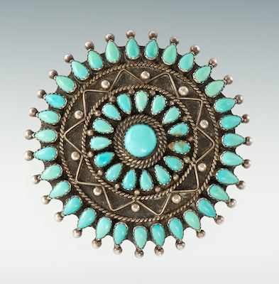 Appraisal: Turquoise Brooch dia sterling and turquoise Native American made And