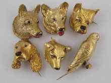 Appraisal: Six hallmarked silver gilt and enamel brooches pendants being five