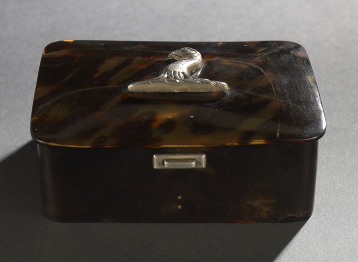 Appraisal: Good George V Sterling Silver-Mounted Tortoiseshell Table Box first quarter