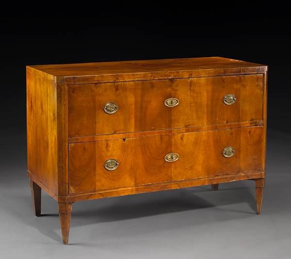 Appraisal: An Austrian Neoclassical walnut commode first quarter th century The