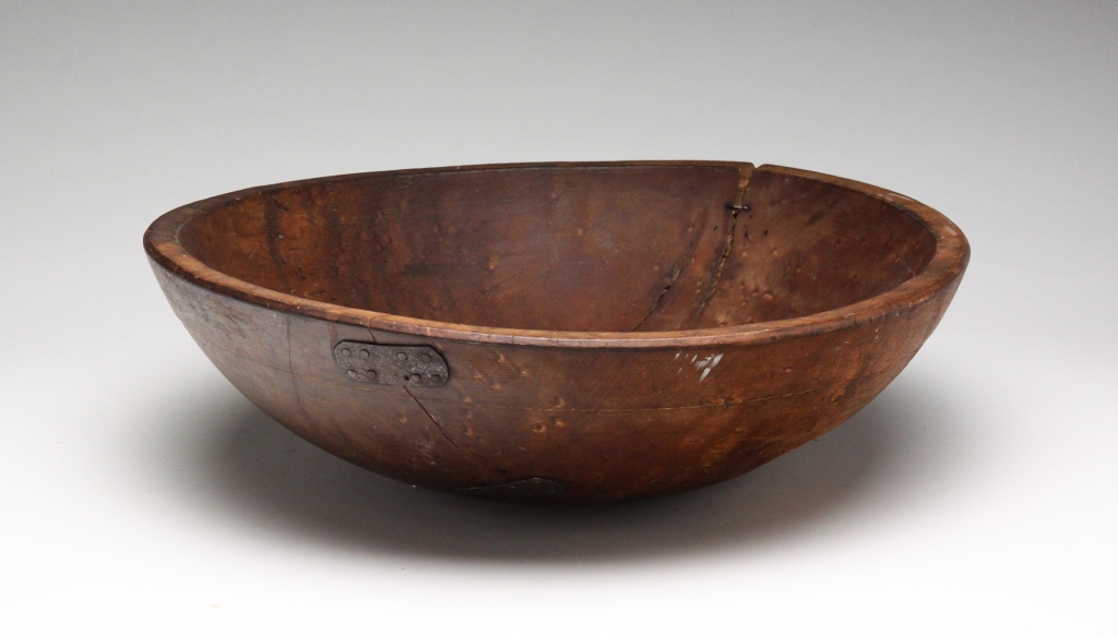 Appraisal: Mid th centurry bird's eye maple Turned bowl with rim