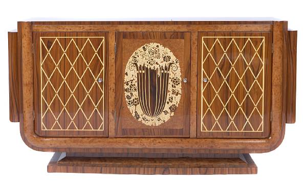 Appraisal: An Art Deco style inlaid rosewood sideboard height in width