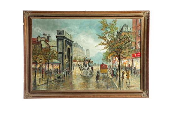 Appraisal: PARIS STREET SCENE BY HUBERT VALERIO B VIENNA AUSTRIA Oil