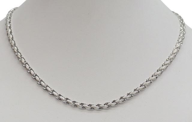 Appraisal: Italian kt white gold collar necklace Periamma textured and polished