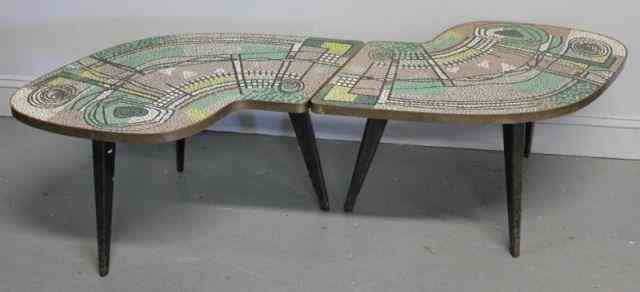 Appraisal: Pair of Midcentury Mosaic Top End Tables From an East