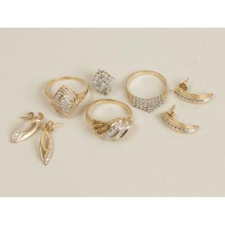 Appraisal: Assorted Gold Diamond Jewelry Assorted jewelry comprising a single diamond