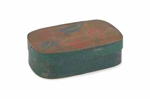 Appraisal: Painted pine band box th c h w