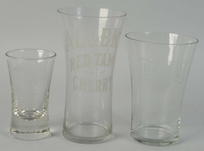 Appraisal: Early acid etched for three different sodas No chips or