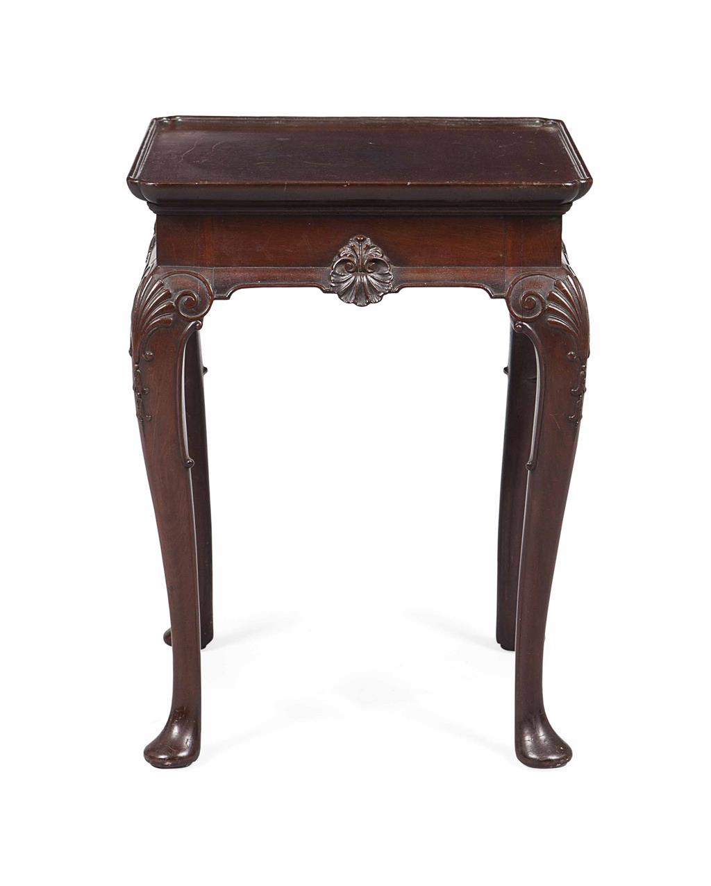 Appraisal: GEORGE III STYLE MAHOGANY URN STAND TH CENTURY the square