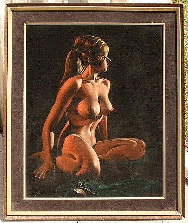 Appraisal: EXCEPTIONAL 'S ERA NUDE OIL VELVET '' x '' illegibly