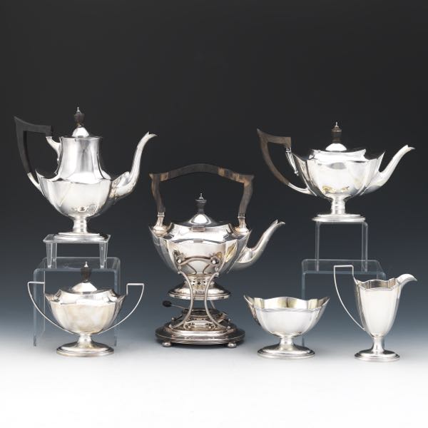 Appraisal: GORHAM STERLING SILVER SEVEN-PIECE TEA COFFEE SERVICE FAIRFAX PATTERN Total