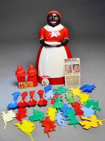 Appraisal: PC AUNT JEMIMA COLLECTIBLE PLASTIC ITEMSTo include Red plastic painted