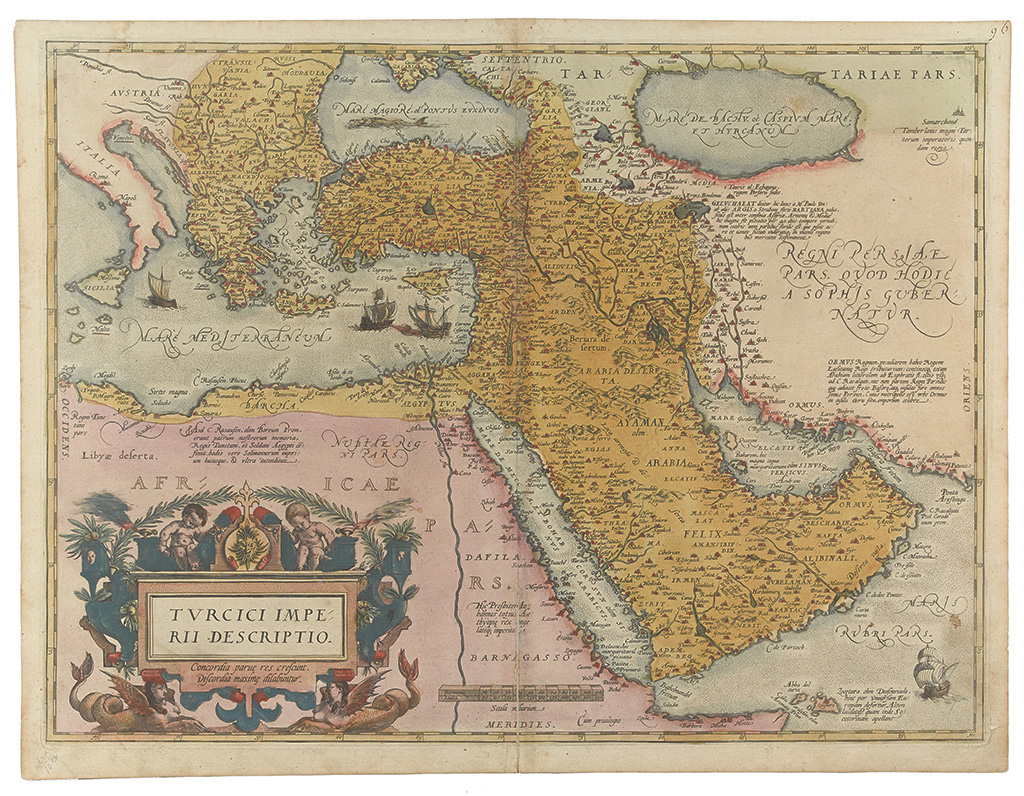 Appraisal: CYPRUS Ortelius Abraham Turcici Imperii Descriptio Double-page engraved map of