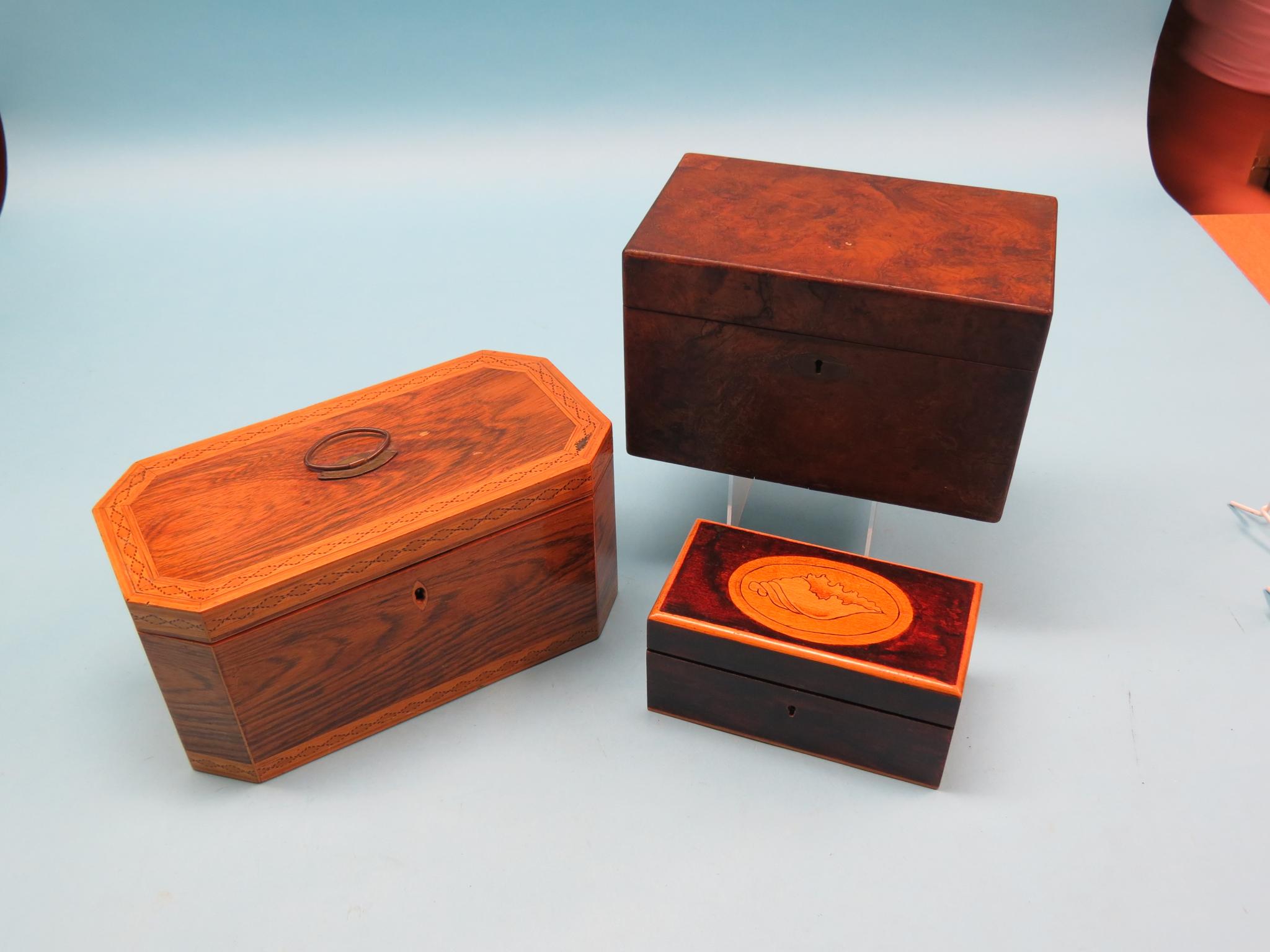 Appraisal: An early th century rosewood box elongated octagonal form with