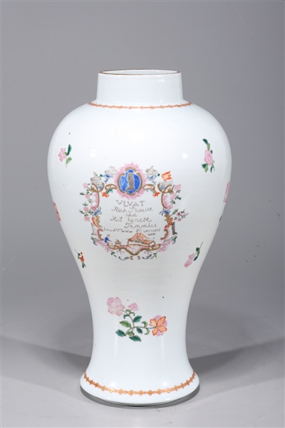 Appraisal: Chinese famille rose enameled porcelain vase with flowers western figures