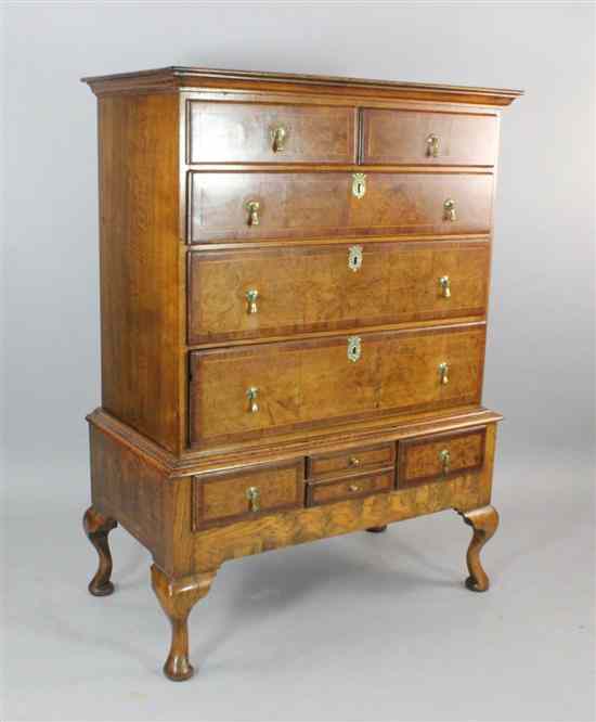 Appraisal: An early th century style oak and walnut chest on