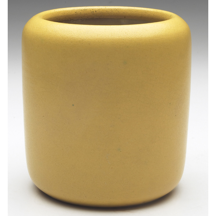 Appraisal: Marblehead vase cylindrical shape covered in a yellow matte glaze