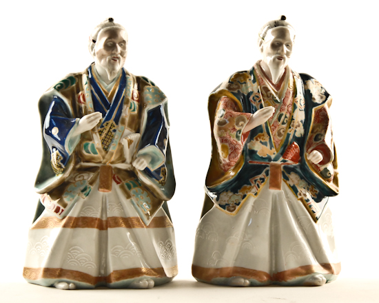 Appraisal: Two Asian Porcelain Figures of Japanese actors in a Samurai