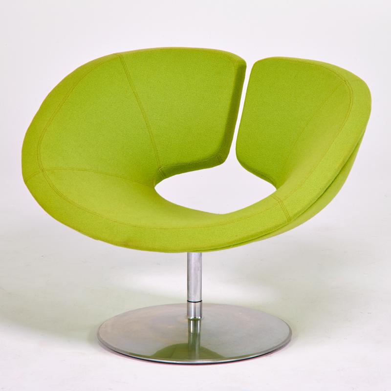 Appraisal: PATRICK NORGUET ARTIFORT Apollo swivel lounge chair The Netherlands Brushed