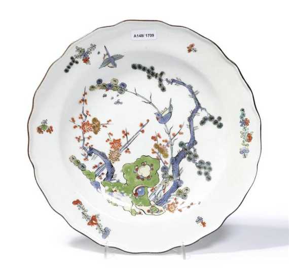 Appraisal: PLATE WITH KAKIEMON DECORATION 'THREE FRIENDS OF WINTER' Meissen circa