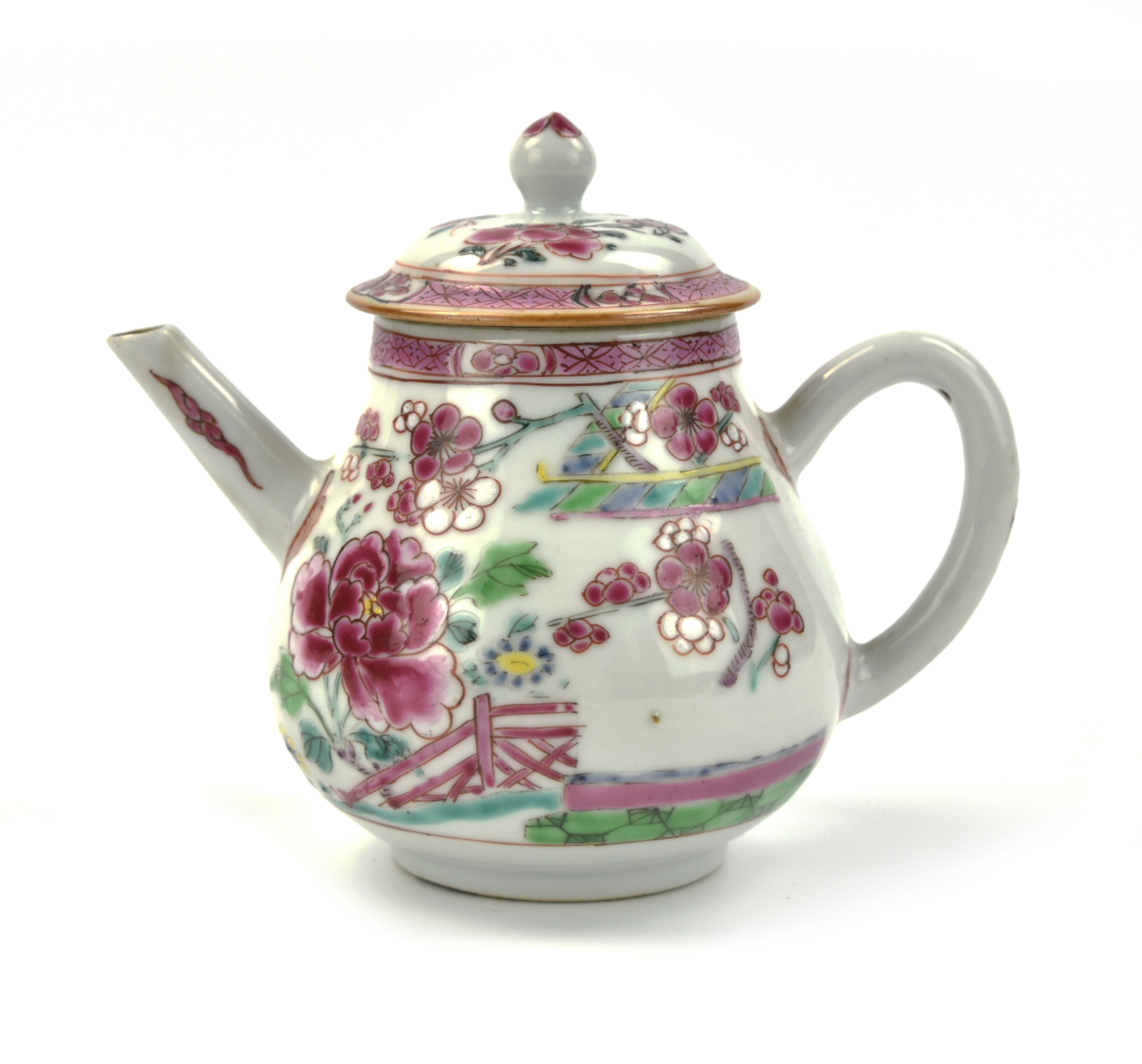 Appraisal: Chinese Yongzheng Period painted with blossoming peony flowering plants with