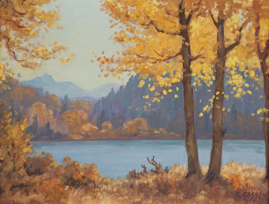 Appraisal: ROLAND GISSING OIL ON BOARD Canada - Autumn Leaves landscape