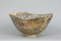 Appraisal: Large Carved Turritella Agate Bowl ca mid- th Century Finely