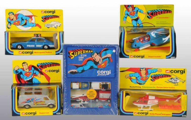 Appraisal: Lot of Corgi Superman Vehicle Die-Cast Toys Description Circa s