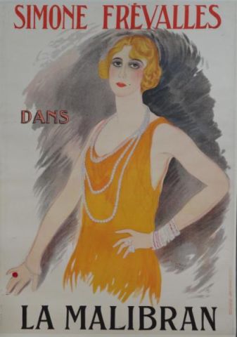 Appraisal: VERTES Marcel Lithograph Poster SimoneFrevalles Dans La Malibran Published by