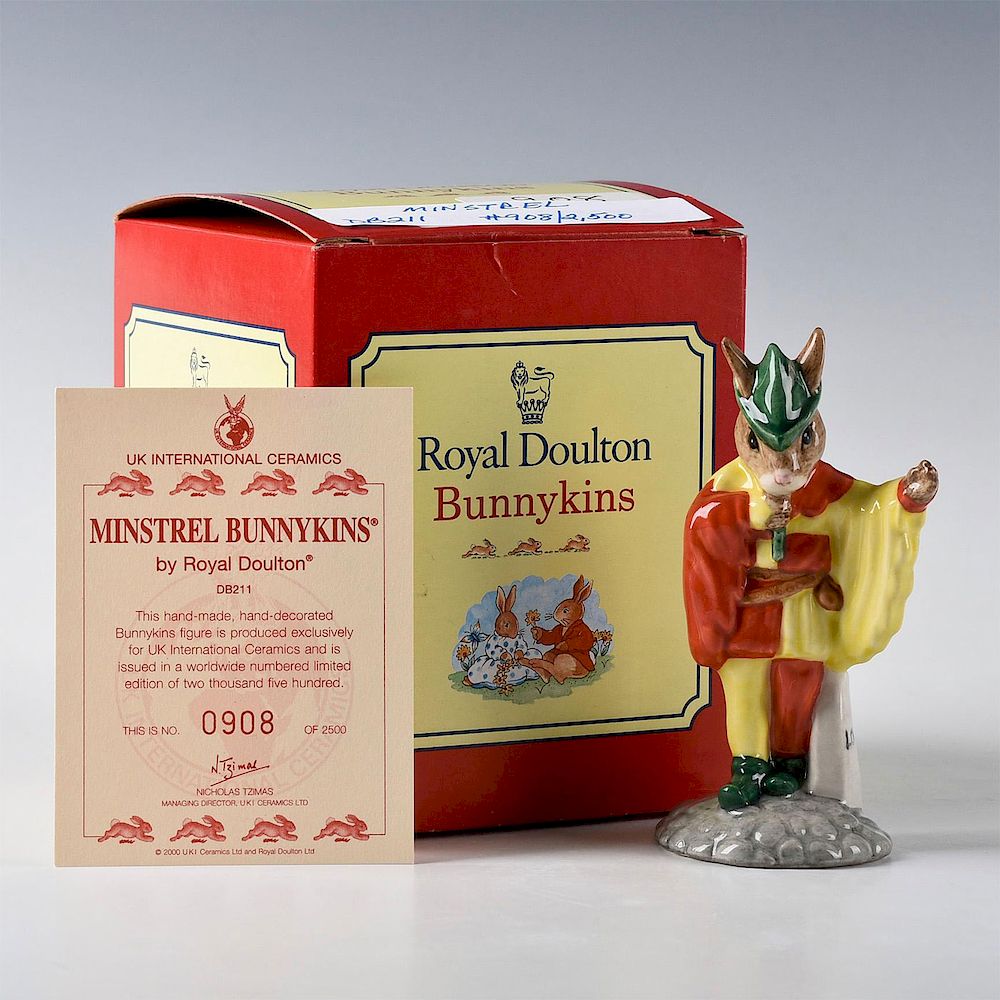 Appraisal: ROYAL DOULTON BUNNYKINS FIGURINE MINSTREL DB Special edition of figurines