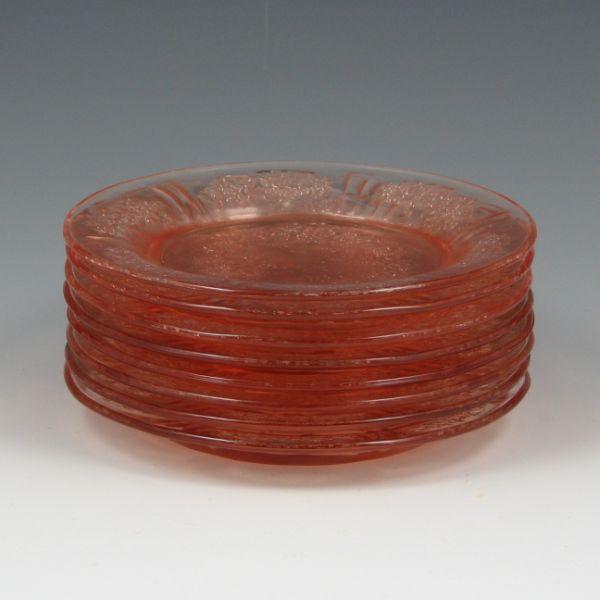 Appraisal: Eight Sharon Cabbage Rose by Federal Depression glass bread and