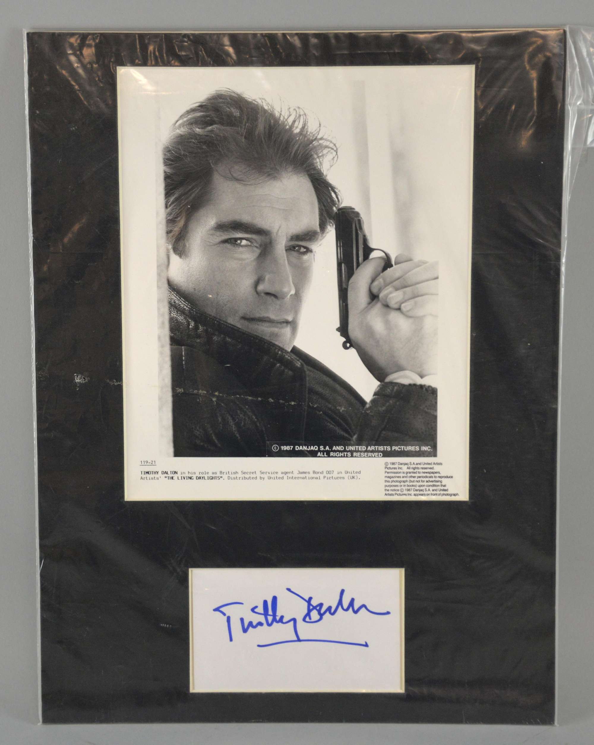 Appraisal: Timothy Dalton as James Bond in The Living Daylights signed